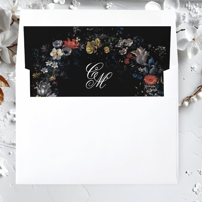 Fine Art Black Floral  Envelope Liner (Creator Uploaded)