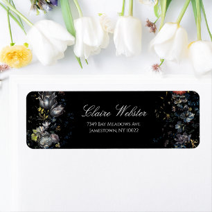 Fine Art Black Floral Label