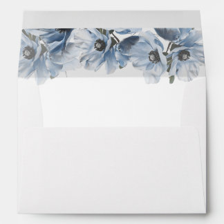 Fine Art Blue Flowers Wedding Envelope