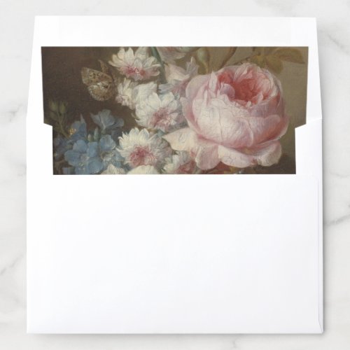 Fine Art Blush Flowers Wedding Envelope Liner