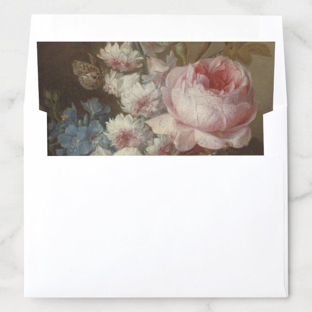 Fine Art Blush Flowers Wedding Envelope Liner (In Envelope)