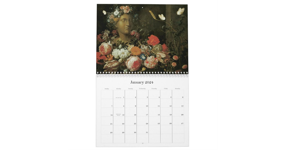 Fine Art Calendar Floral Paintings Zazzle