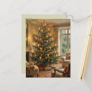 Fine Art Christmas Tree Impressionist Postcard
