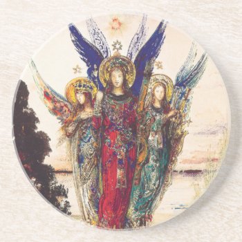 Fine Art Coaster With Angels by TheGiftsGaloreShoppe at Zazzle