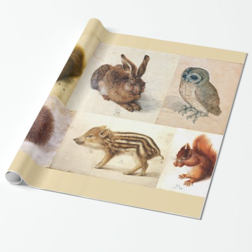 FINE ART COLLECTION   Animal Drawings Wrapping Paper