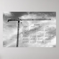 Fine Art Construction Crane Photo 2024 Calendar