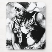 Fine Art Drawing. Rugged Cowboy in the Dusty Wind