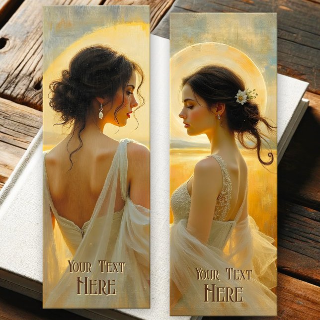 Fine Art Elegant Lady  Bookmarks (Bookmark featuring paintings of an elegant lady in a summer dress - fine art romance)