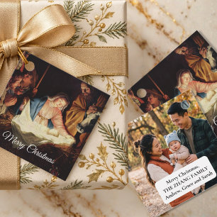 Fine Art Family Photo Religious Christmas Nativity Favor Tags