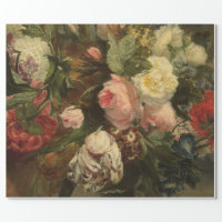 Fine Art Floral Decoupage Poster Wrapping Paper