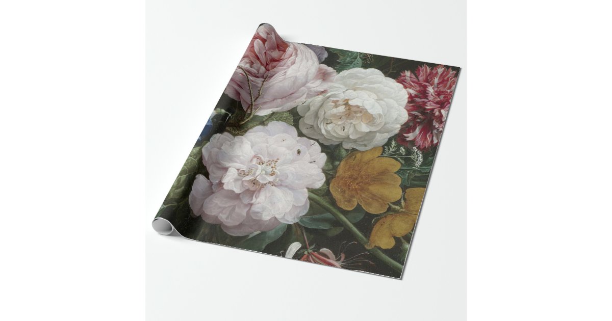 Fine Art Floral Decoupage Poster Wrapping Paper | Zazzle