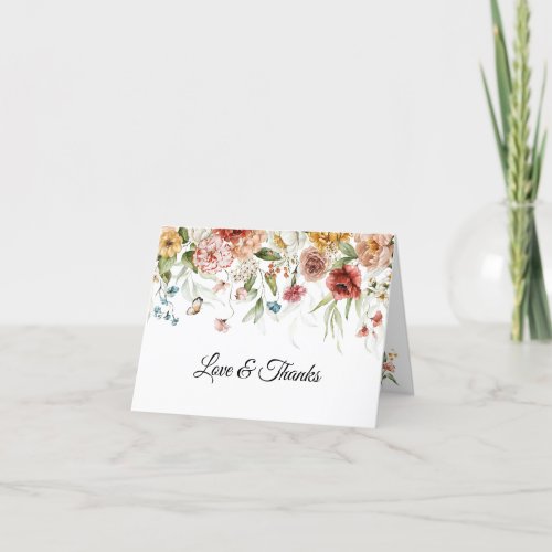 Fine Art Floral Drop Baby Shower Thank You Card