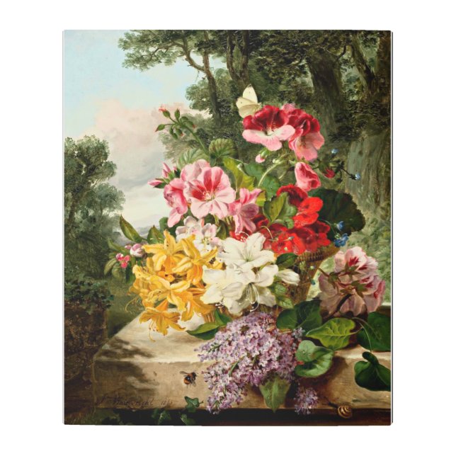 Fine art floral painting - Floral Still Life, 1865 (Front)