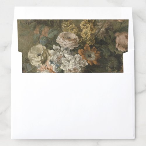 Fine Art Flowers Elegant Wedding Envelope Liner