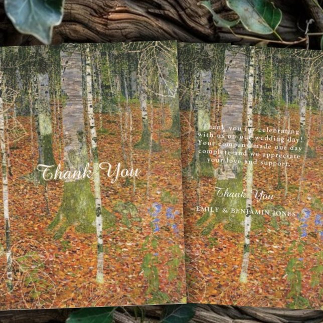 Fine Art Gustav Klimt Forest Nature Wedding Thank Thank You Card (Creator Uploaded)