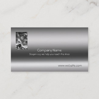 Fine art, Hot Air Balloons Rising - on metal-look Business Card
