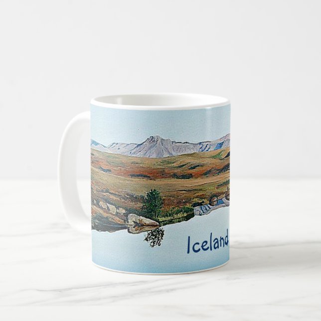 Fine art Iceland souvenir landscape painting Coffee Mug (Front Left)