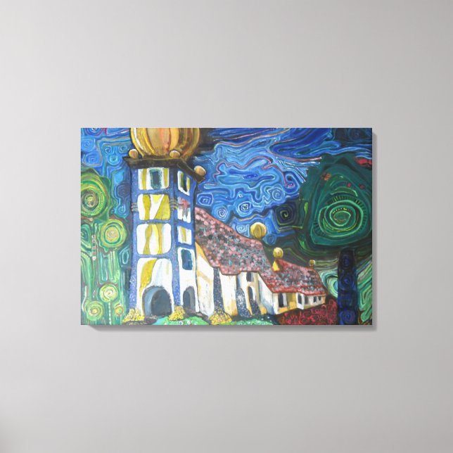 Fine art inspired by Hundertwasser Canvas Print (Front)