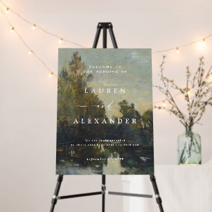 Fine Art Inspired Vintage Landscape Wedding Welcom Foam Board