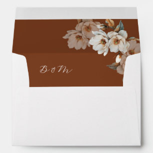 Fine Art Ivory Flowers Terracotta Envelope