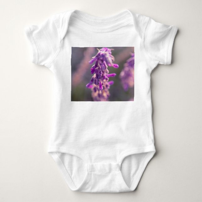 Fine Art Lavender Flower Purple Baby Onsie Bodysuit (Front)