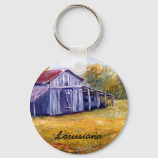 Fine Art Louisiana Barn from Oil Painting Keychain