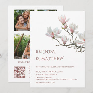 Fine Art Magnolia Casual Wedding Invitation