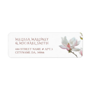 Fine Art Magnolia Flowers Wedding Label
