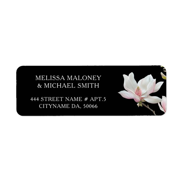Fine Art Magnolia Flowers |  Wedding Label (Front)