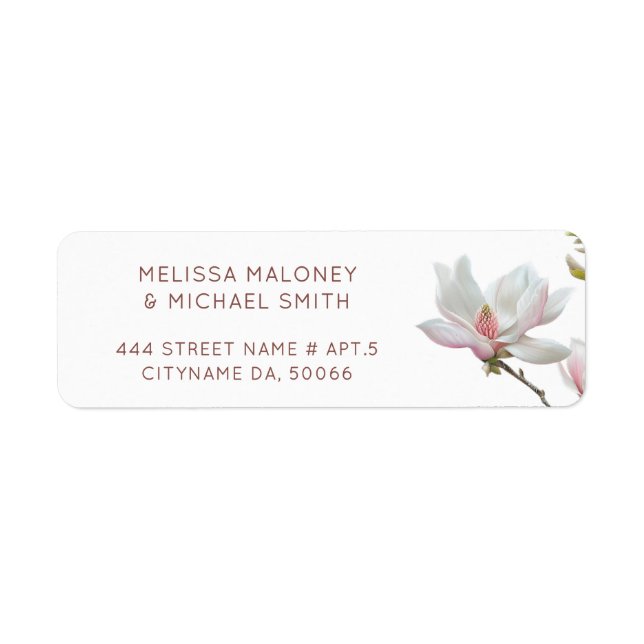 Fine Art Magnolia Flowers |  Wedding Label (Front)