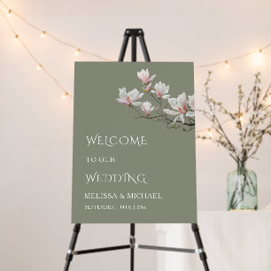 Fine Art Magnolia Wedding Welcome Foam Board