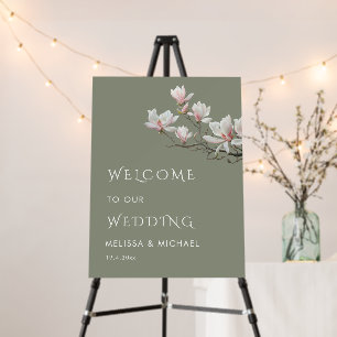 Fine Art Magnolia Wedding Welcome Foam Board