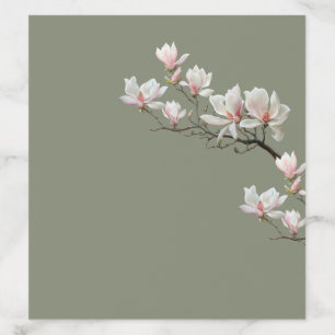 Fine Art Mangolia Flowers Wedding Envelope Liner