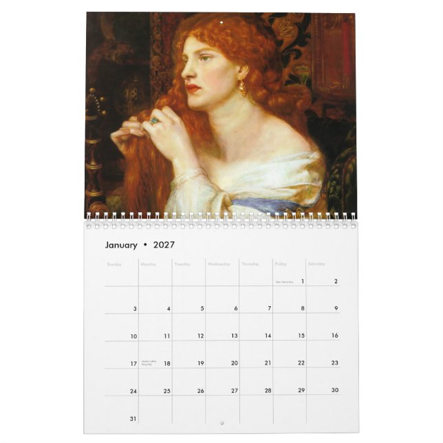 Fine Art Masterpiece 2012 Calendar (Jan 2027)
