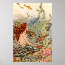 Fine Art Mermaid Ilustration Poster