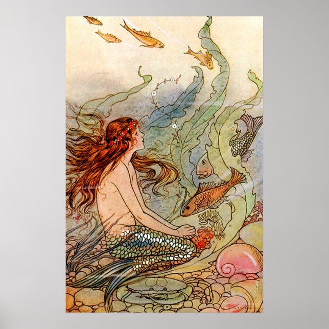 Fine Art Mermaid Ilustration Poster (Front)