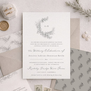 Fine Art Minimalist Botanical Wedding Invitation