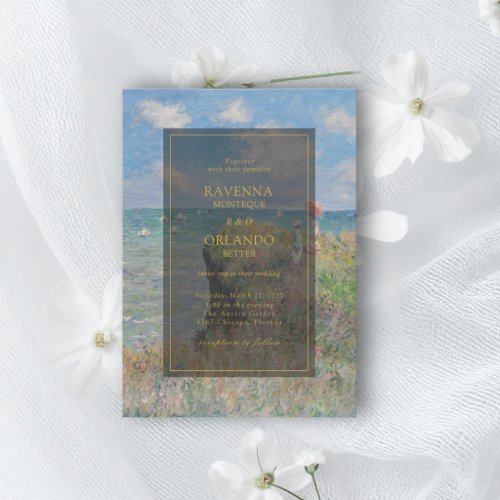 Fine Art Monet Cliff Walk at Pourville Wedding Invitation