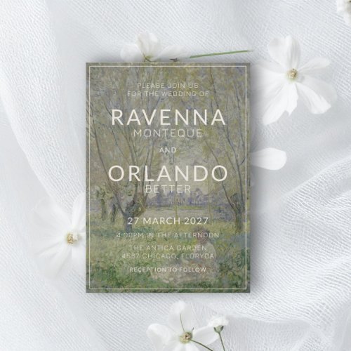 Fine Art Monet Inspired Romantic Vintage Wedding Invitation
