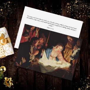 Fine Art Nativity Scene Religious Christmas Card
