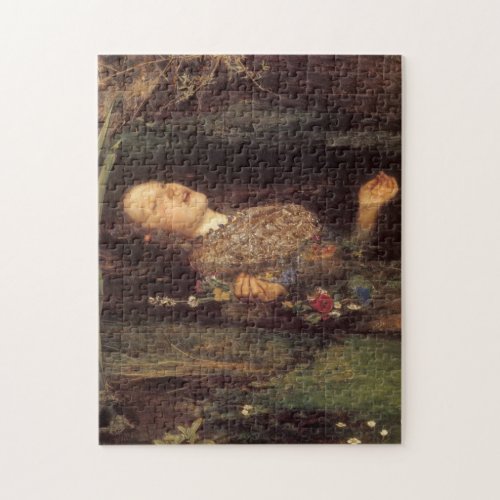 Fine art Ophelia painting Jigsaw Puzzle