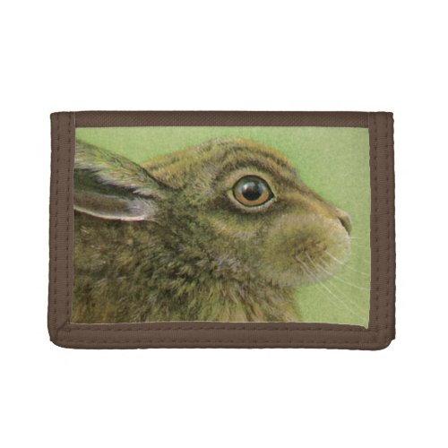 Fine art painted rabbit in the grass wallet