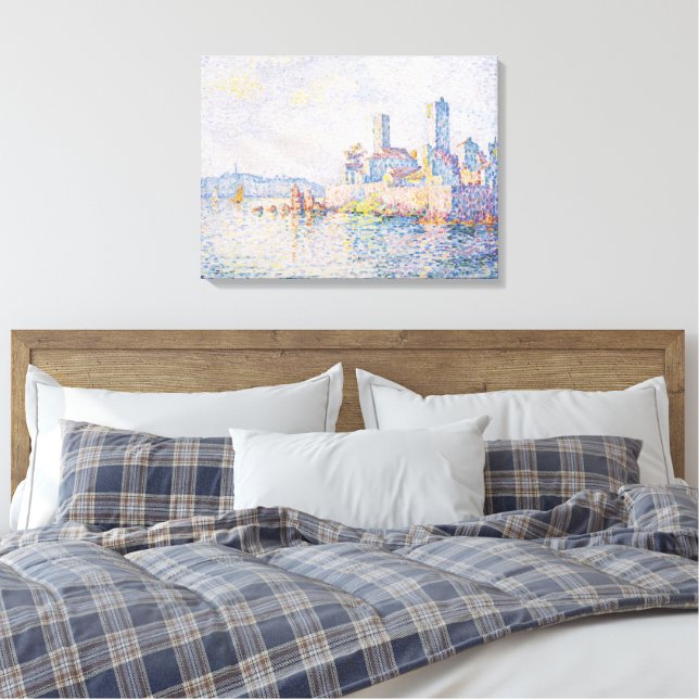 Fine Art Painting Lagoon Sea View Light Blue Canvas Print (Insitu(Bedroom))