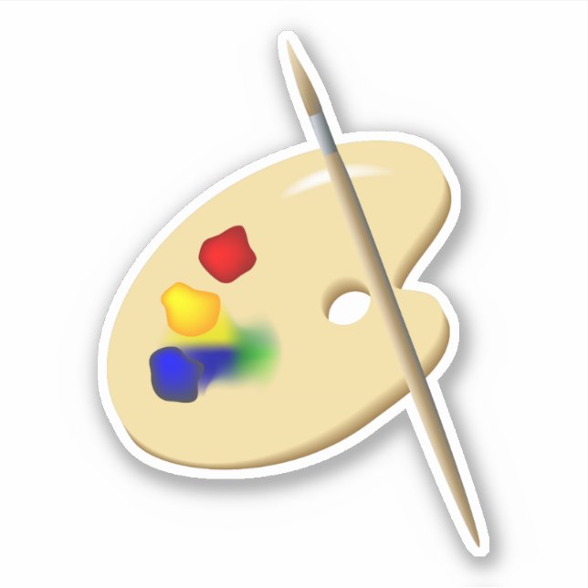 Fine Art Pallet and Brush Sticker (Front)