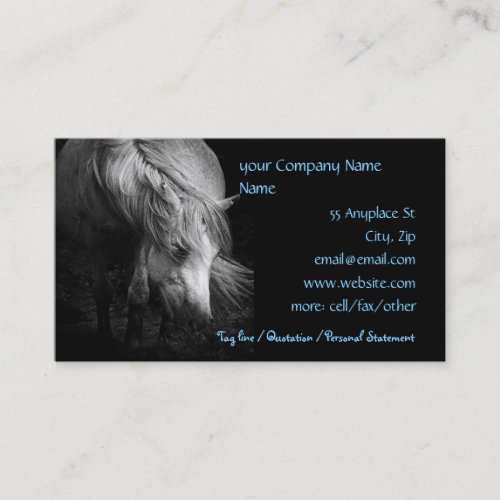 Fine Art Pony Head and Mane business cards tempate