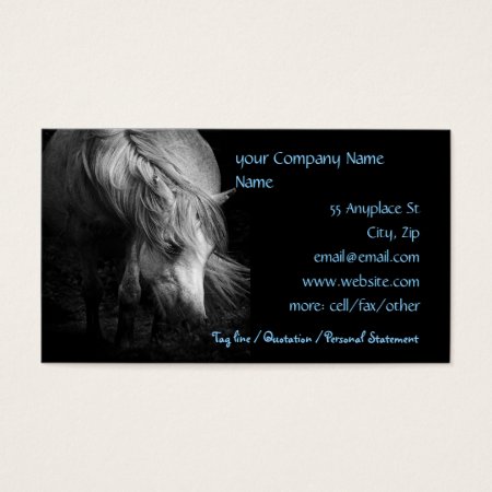 Fine Art Pony Head and Mane business card template