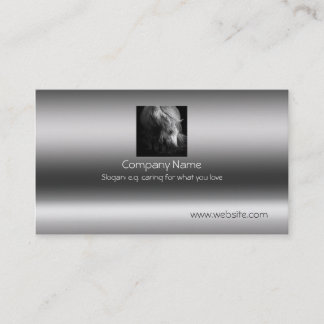 Fine Art Pony Head and Mane on metallic-effect Business Card