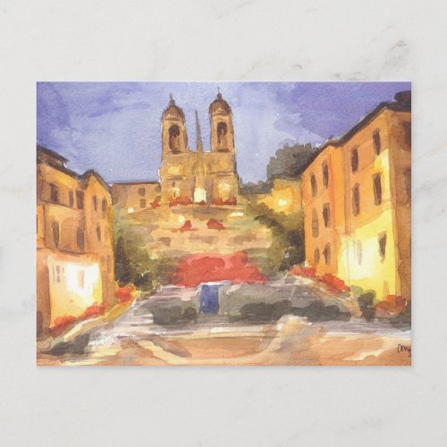Fine Art Postcard_ Spanish Steps Rome Postcard
