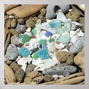 Fine Art Prints Ocean Sea Glass Shells Driftwood