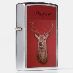 Fine Art red Deer Stag Zippo Lighter